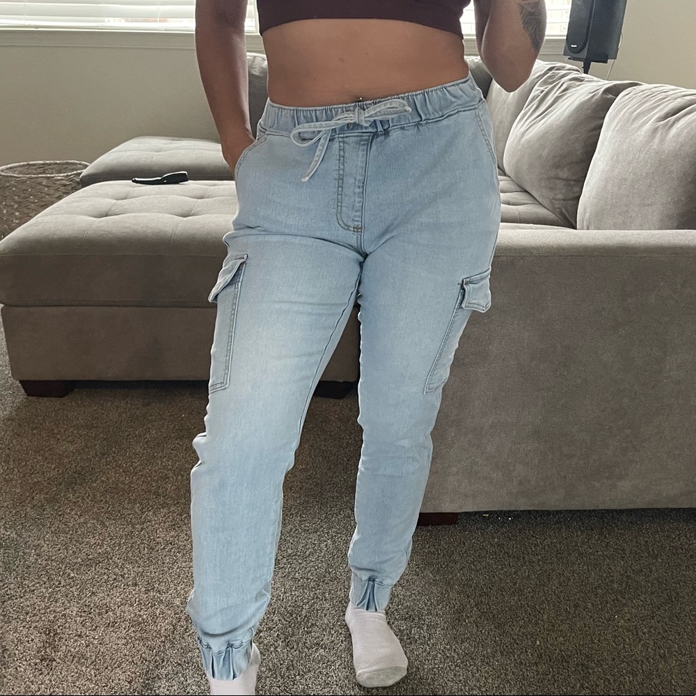 Jean cargo pants